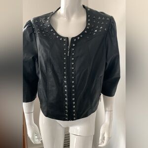 Love & Legend Black Studded Faux Leather Jacket